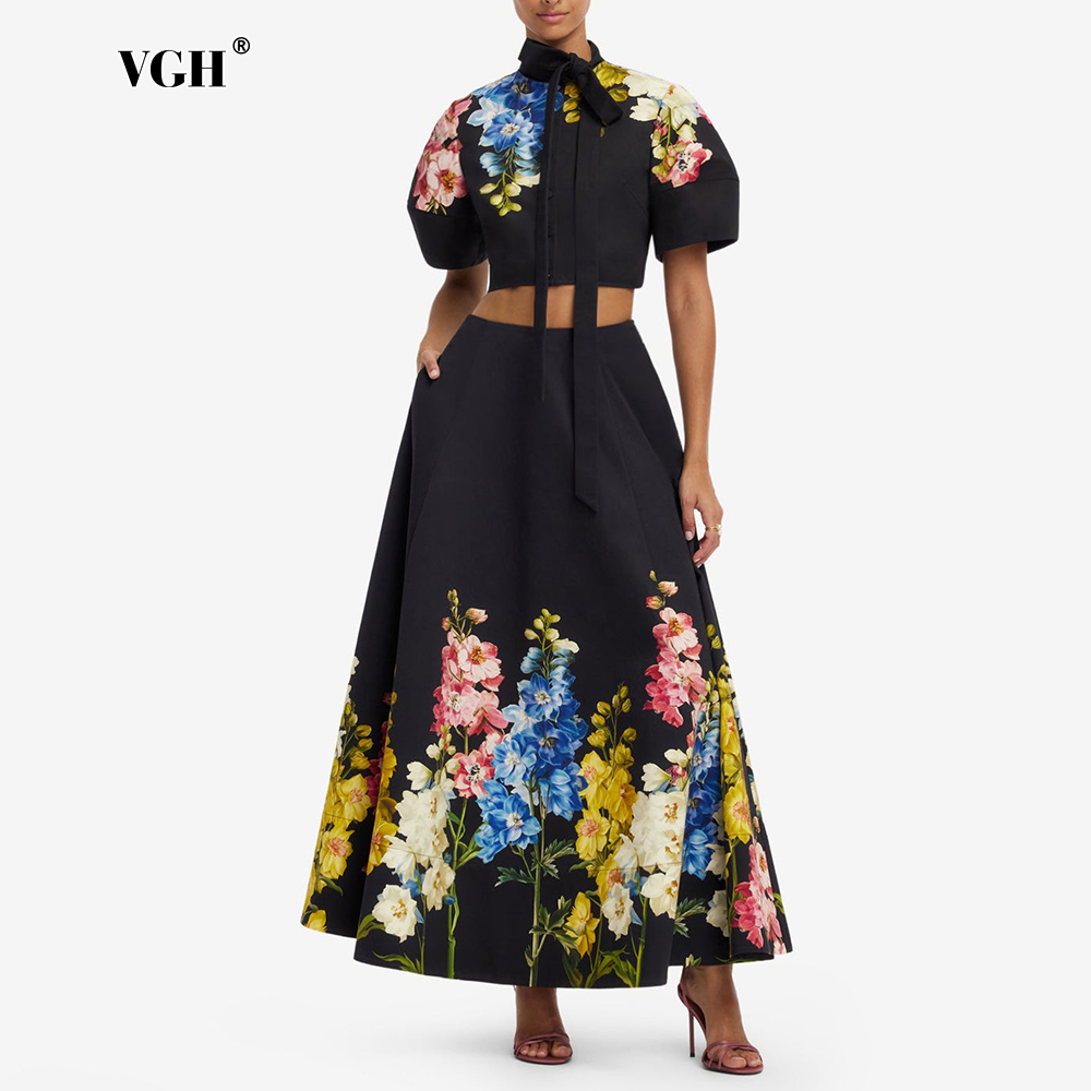 Midi Skirt Floral - VGH Elegante Completo Due Pezzi con